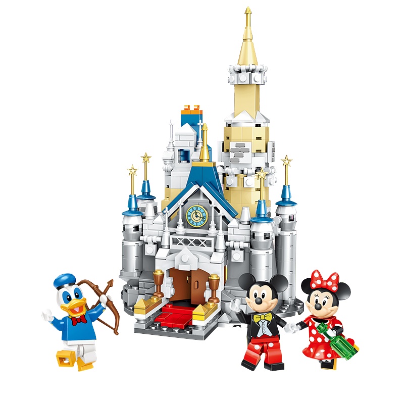 汇奇宝 国酷积木女孩拼装玩具女童拼插公主屋城堡模型兼容乐高启蒙城堡塑料6-14岁 欢乐迪士尼城堡【348颗粒】