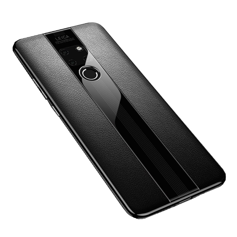 [送钢化膜]高铭宣 华为mate20手机壳p30pro保护套真皮头层牛皮保时捷皮套防摔高档限量款m2黑