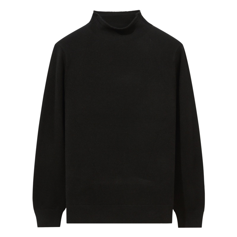 阿仕顿男装毛衫秋季百搭中领纯色毛衣男士休闲打底针织衫