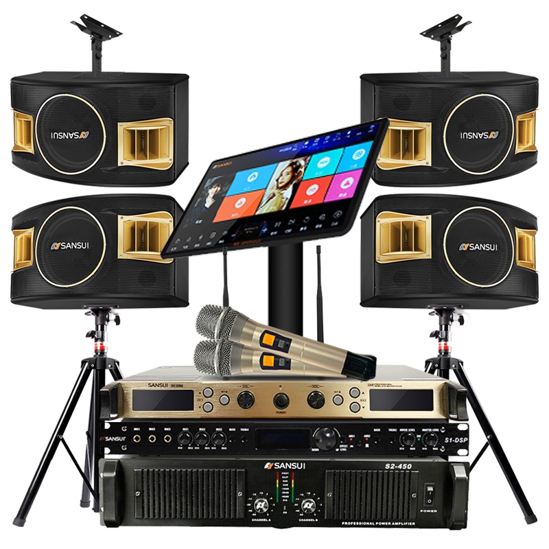 山水(SANSUI) 两对SP2-11套装家庭影院家用客厅会议室专业组合音箱电视KTV音响拓浦发2T点歌机K歌