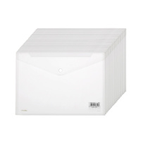 得力透明按扣文件袋透明办公用品资料册报告夹文件袋