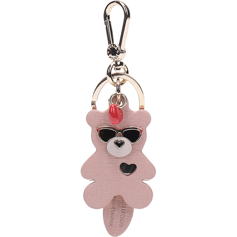 FURLA 芙拉 女士VENUS系列藕粉色金属配皮小熊钥匙扣 994405 R RL85 MTS