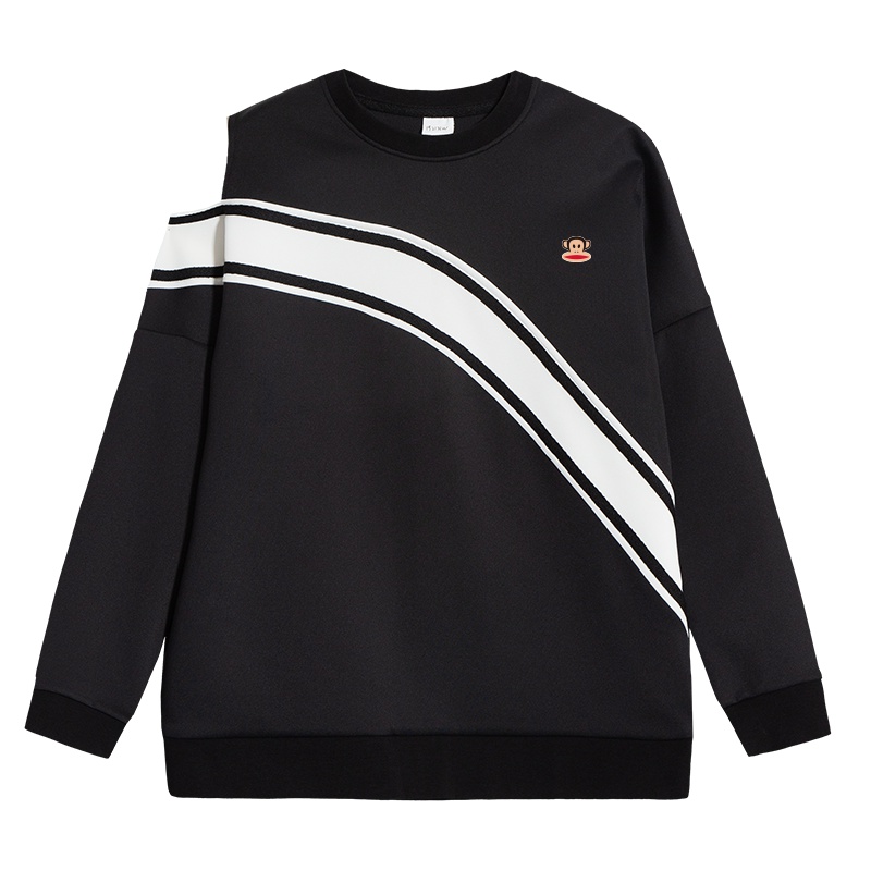 Paul Frank/大嘴猴露肩撞色修身长袖运动卫衣