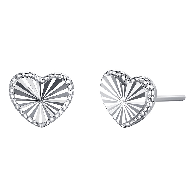 【新品】梦金园铂金耳钉 PT950车花爱心耳钉直针耳饰 女款