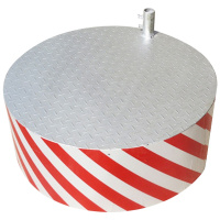 创世人 圆形保安站岗台 单双层岗亭保安执勤物业岗台安全反光站台道路指挥台遮阳伞座底座