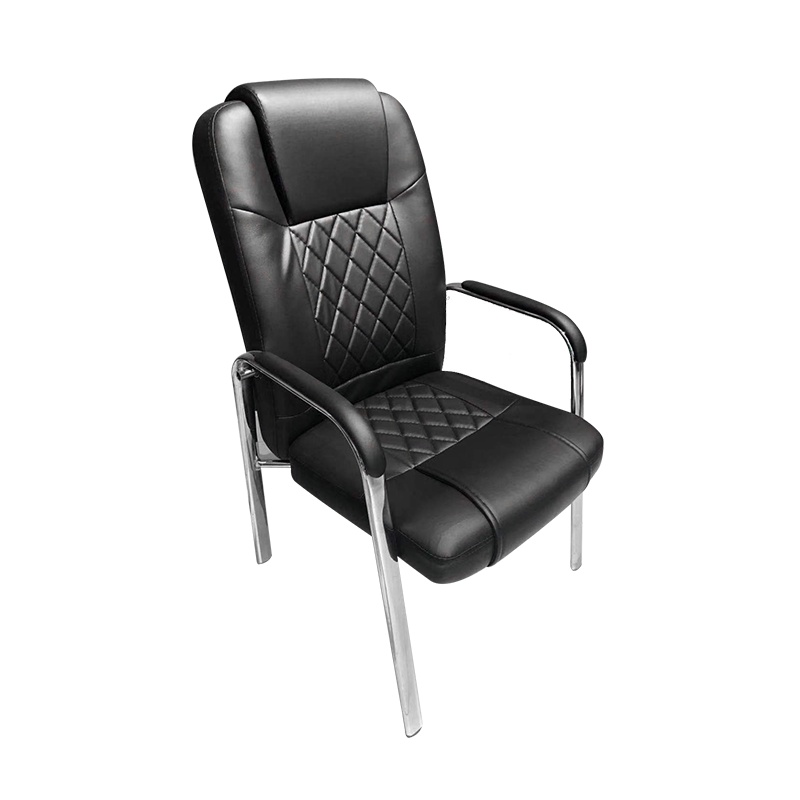 [理政]办公椅 办公家具 现代简约办公椅 钢制四脚椅 西皮软椅 职员椅 老板椅