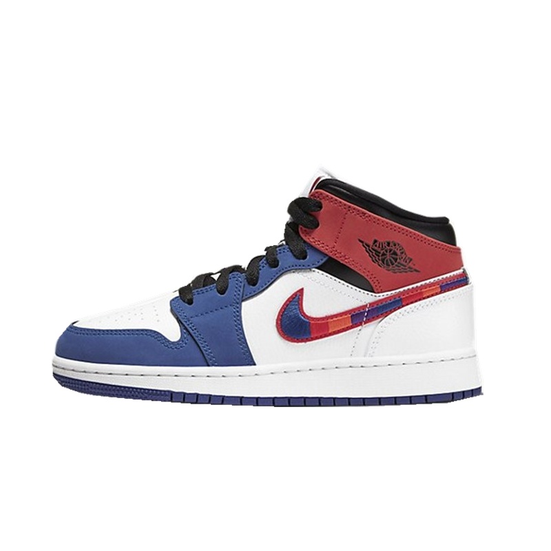 NIKE 耐克 Air Jordan 1 Mid AJ1 乔1 男鞋女鞋白蓝红高帮运动篮球鞋