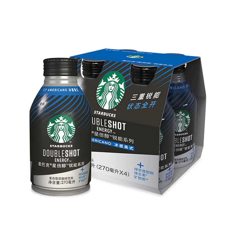 starbucks/星巴克星倍醇锐能系列冰感美式复合型浓咖啡饮料270ml*4入装