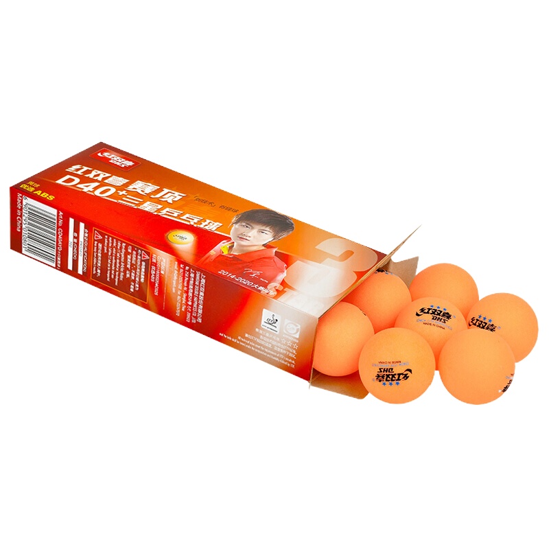 红双喜乒乓球 3星比赛用球,尺寸:40+MM,材质:ABS新材料( 10个) bd