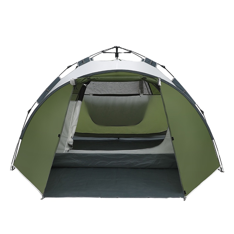 徽羚羊户外帐篷3-4人家庭露营帐篷便携全自动速开野营帐篷套装便携防风防雨大空间 32号绿色
