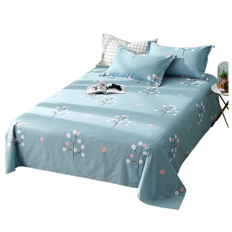 南极人(NanJiren)家纺 纯棉斜纹条纹格子床单学生单人床单全棉双人床单单件1.8m床