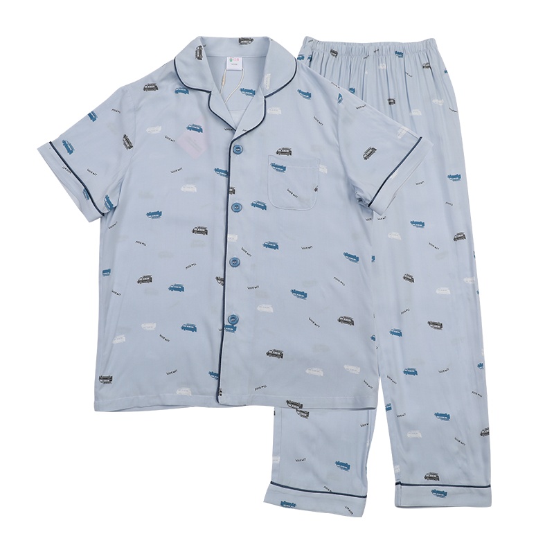 红豆男童夏装家居服套装2020新款儿童宝宝短袖简约舒适家居服套装H0J3117