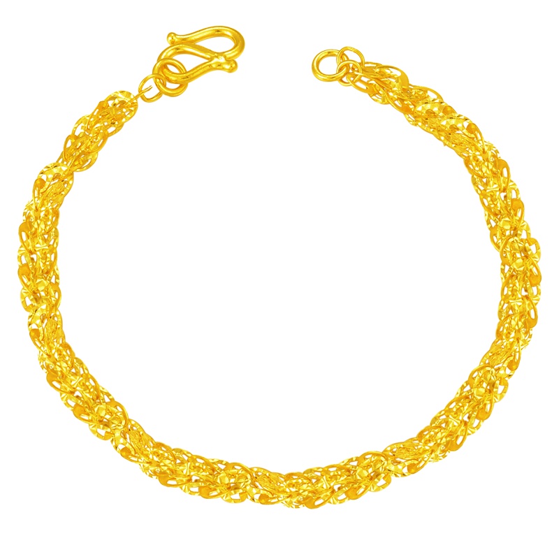 雅宝福 黄金手链 足金女士手链 灵风爱情手链 情人节礼物