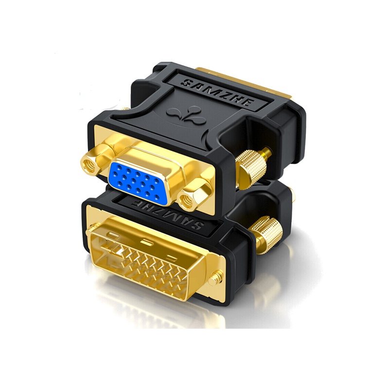 山泽(SAMZHE)DVI公转VGA母转接头DVI24+5/DVI-I转VGA高清转换器连接线