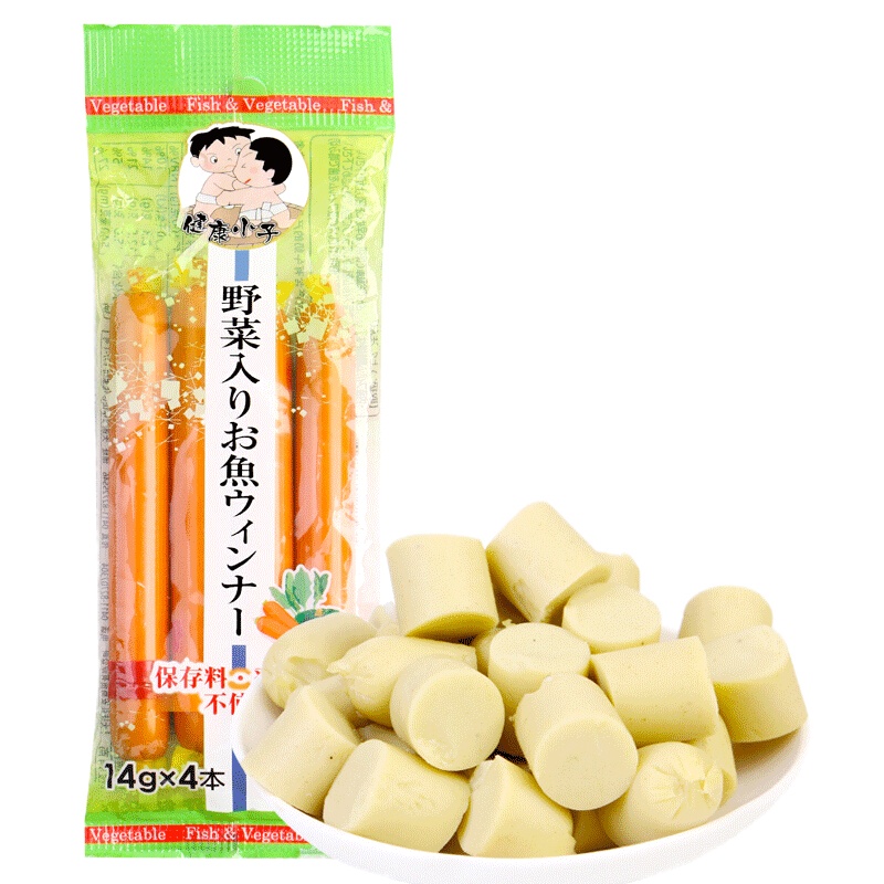 健康小子混合蔬菜鱼肉肠14g*4根/袋