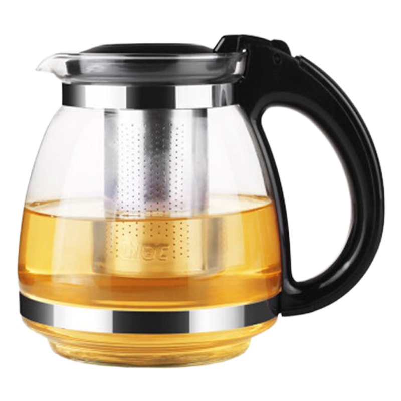紫丁香 耐热玻璃茶壶 过滤加厚玻璃泡茶器花茶水壶茶具套装泡茶壶 单壶黑色1.5L（S91）