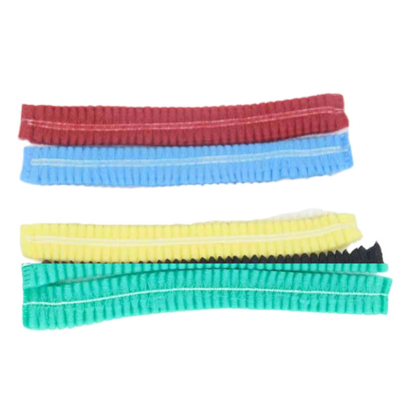 企购优品一次性帽子头套防尘帽无尘厨师工作车间无纺布100只装 蓝色双筋100条/包