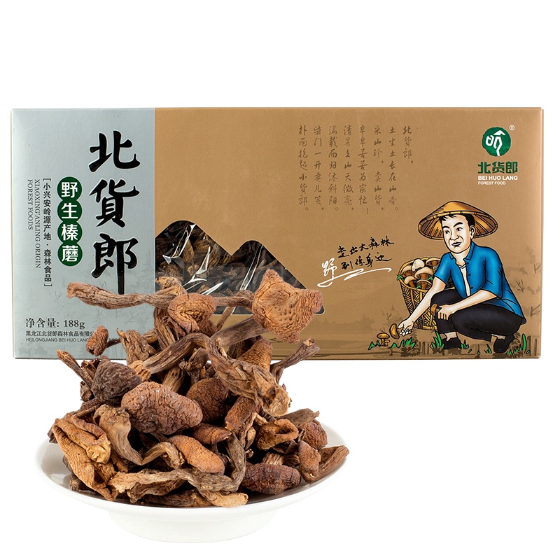 北货郎 榛蘑188g/盒 东北野生榛蘑丁 干货特产 小鸡炖蘑菇