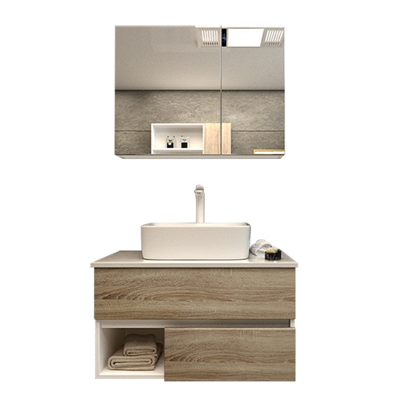 MICOE实木浴室柜洗漱台洗脸盆柜洗手盆卫生间除雾镜实木简约浴室柜套装