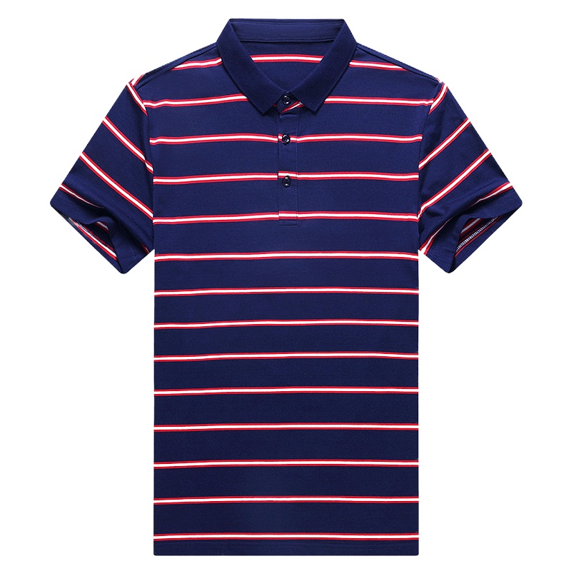 金盾KIN DON2021年夏季新款商务休闲男士Polo衫棉质薄款中青年翻领高弹短袖POLO衫时尚潮款条纹短袖T恤男装1