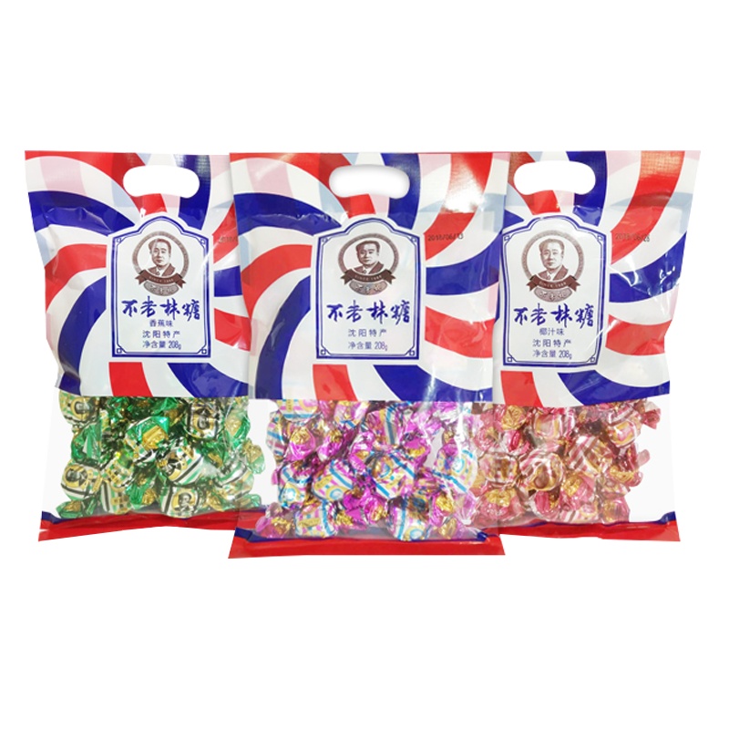 不老林旗舰店沈阳特产牛轧糖袋装208gX3袋 （杏仁味）