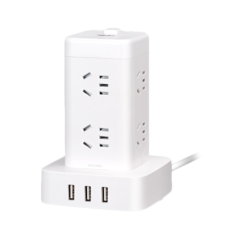 德力西立式插座面板多孔排插办公多功能家用带USB插线板多用 插排