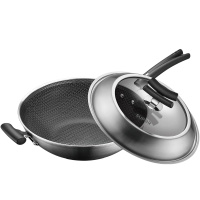 苏泊尔(SUPOR)炒锅316不锈钢炒菜锅炒勺X晶盾电磁炉燃气灶新款 非可立盖32厘米 CC32JA2 带副耳