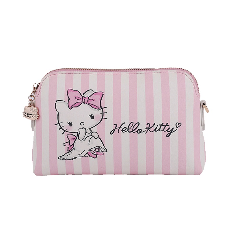 HELLO KITTY 条纹设计公主猫斜挎包 粉