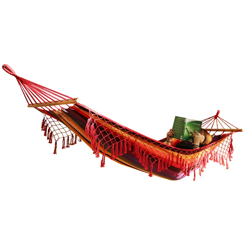 三极户外(Tripolar) TP2106 流苏吊床防侧翻吊床户外室内成人儿童加厚悬挂夏乘凉帆布透气流苏吊床秋千
