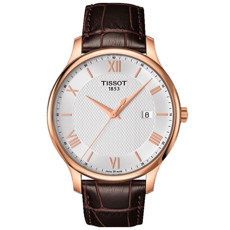 天梭(TISSOT)手表 俊雅系列男士手表皮带时尚商务休闲防水石英男表 T063.610.36.038.00