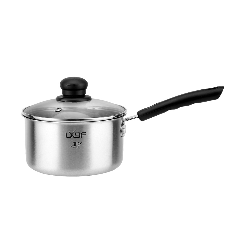 龙兴宝富16cm食品级304不锈钢奶锅德国工艺家用泡面小汤锅婴儿宝宝加热辅食热奶熬煮粥LX-NG16-01