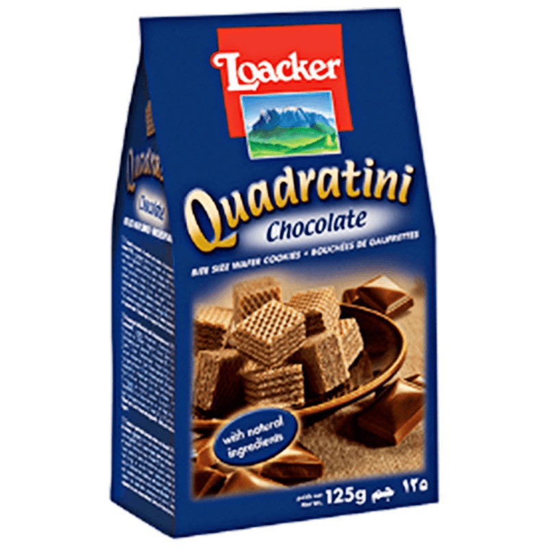[产自奥地利]莱家(Loacker)威化饼干巧克力味 125g/袋 进口饼干 糖巧 巧克力威化 零食 意大利进口