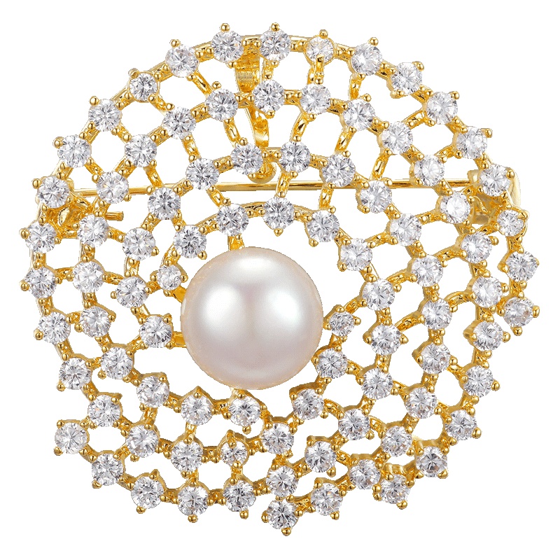 佰色传情(BRIR)时尚气质11-12mm淡水珍珠胸针