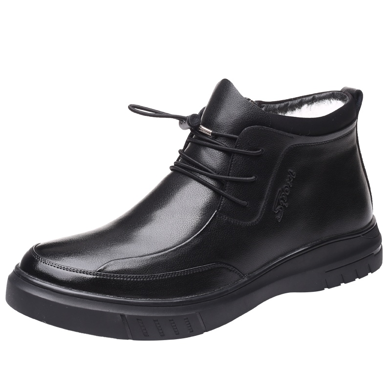 路易克思马丁靴男潮真皮冬季英伦休闲加绒羊毛加厚保暖切尔西靴男短靴子男1097