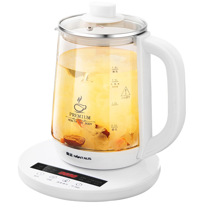 金正(NiNTAUS)养生壶 1.8L多功能智能家用办公室煮茶 高硼硅玻璃电煮茶壶 JZW-1512A白色不带滤网