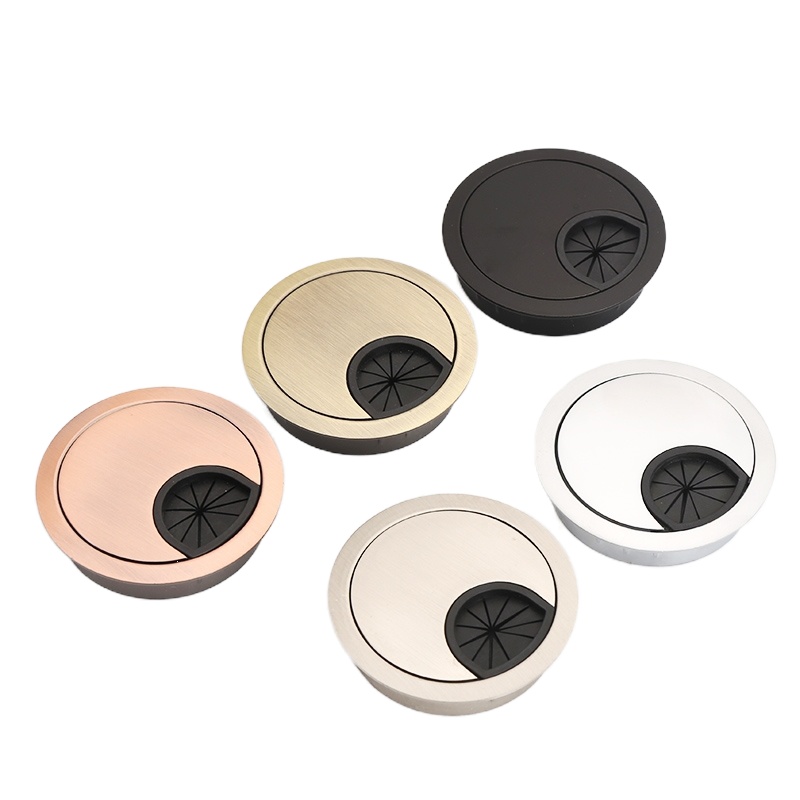 电脑台式书桌面穿线孔盖板办公桌过线盒家用圆形洞装饰盖圈穿线盒 红古铜-50开孔