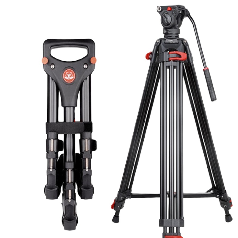 沃尔夫冈JL961+Ji900摄像机三脚架 铝合金1.8米,液压阻尼云台,滑轮,脚架节数3节,360度水平旋转