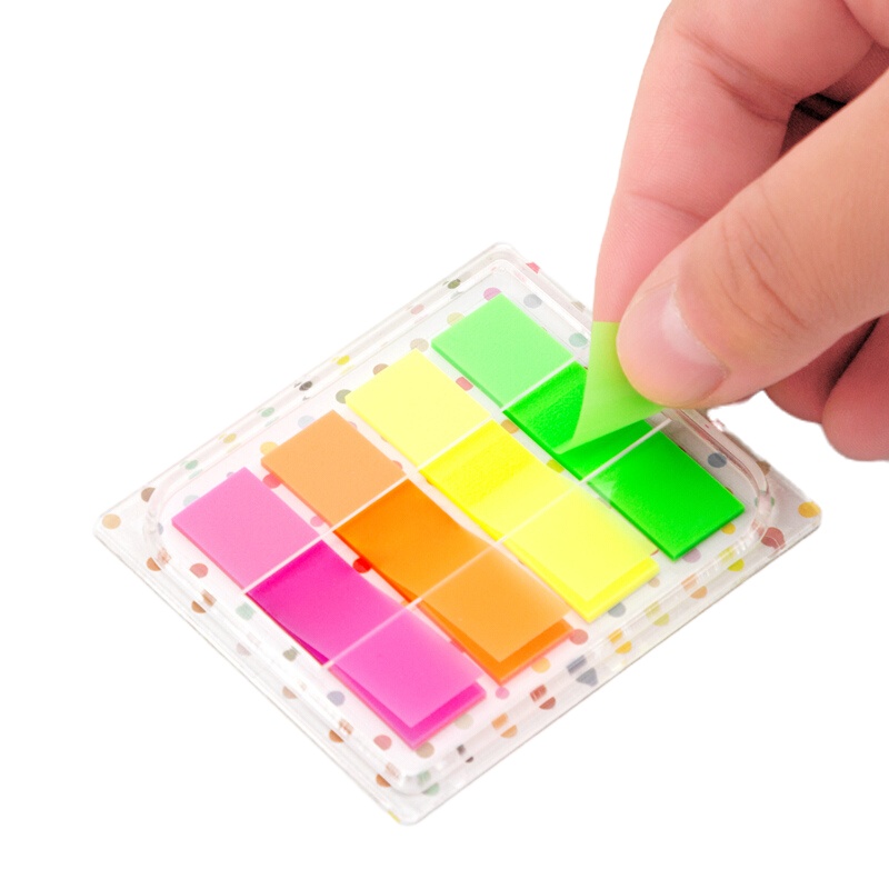 Zs-广博(guangbo)ZGT9323 指示贴标签贴便利贴荧光膜彩色告示贴 四色 5包装