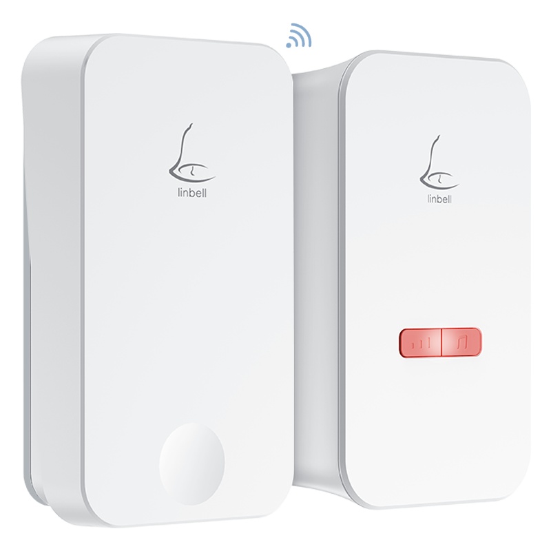 linptech智能门铃二拖二 支持华为HUAWEI HiLink 自发电无线门铃免布线老人呼叫器 小艺音箱智能联动