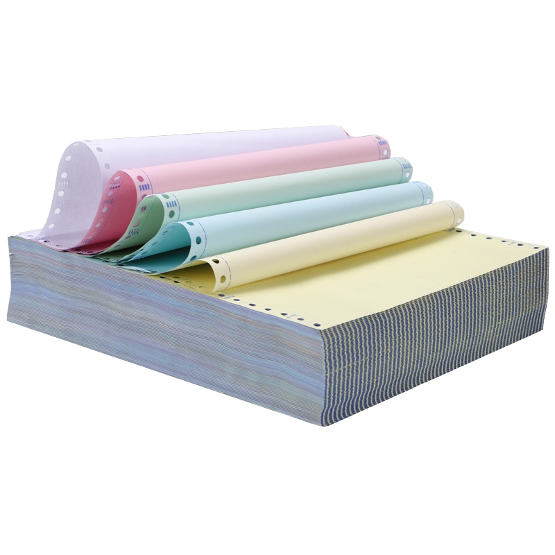 立信241五联三等份电脑打印纸1000页/箱 可撕边五层压线打印纸 发货单 票据打印出库单 发票清单