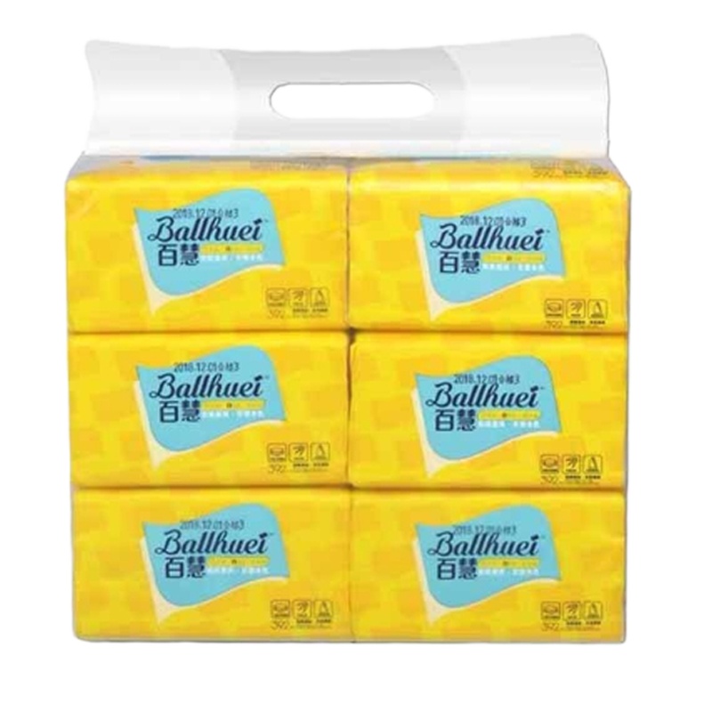 百慧(baihui)HR4038本色竹浆392张四层6连包软抽 96包/箱 单箱装