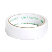 得力(deli)30415棉纸双面胶3.6cm *10y 双面胶 宽双面胶带 普通型双面胶(8卷/包)