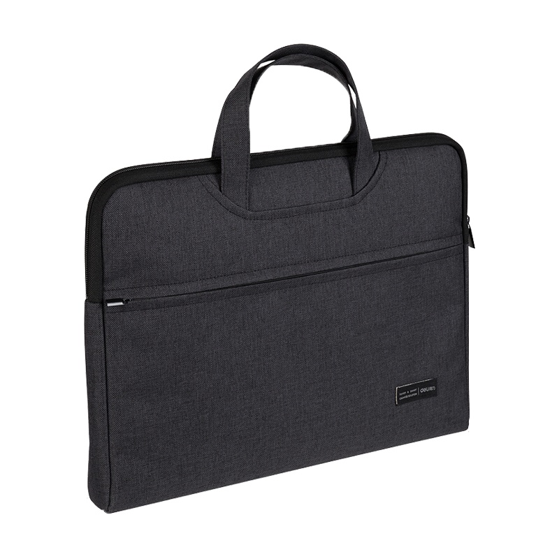 得力(deli)5590手提公文包 黑色事务包 商务会议包 笔记本电脑包 公文袋 拉链帆布包 文件袋