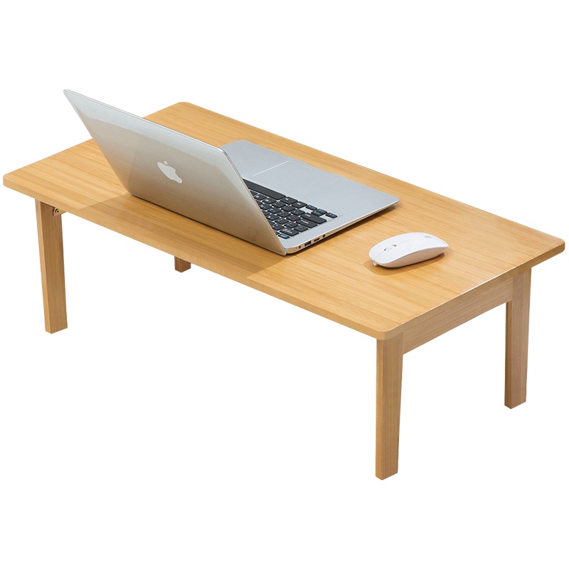 老竹匠 简约床上电脑桌实木家用折叠桌懒人多功能学生宿舍免安装书桌折叠楠竹桌出租房卧室办公飘窗桌子