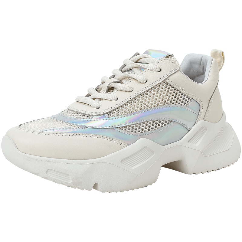 百田森老爹鞋女ins潮春季新款增高红透气亮片女鞋