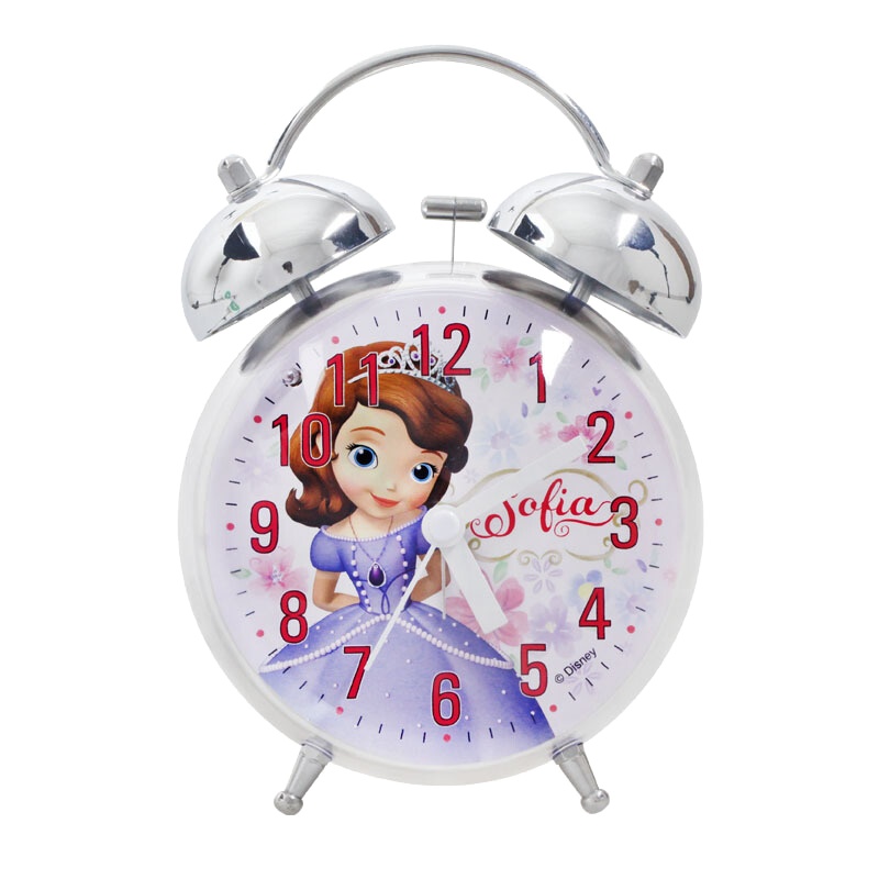 儿童闹钟 多功能静音苏菲亚打铃闹钟床头小闹表学生卧室卡通可爱 90019-1