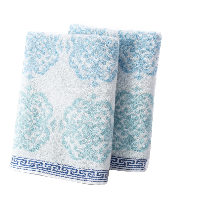 孚日洁玉毛巾家纺纯棉印花舒适吸汗四边缎枕巾2条装 300g