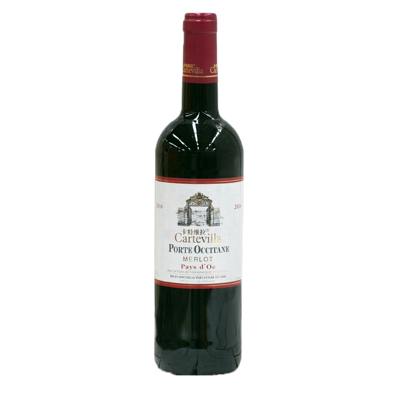 卡特维拉 金贵干红 法国原瓶进口 梅乐葡萄酒 奥克产区 红酒750ml单支装