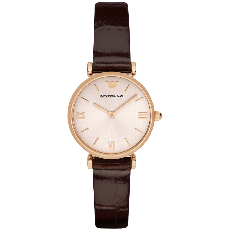 阿玛尼（Emporio Armani) 手表女 皮带简单复古简约石英表 女腕表AR1911