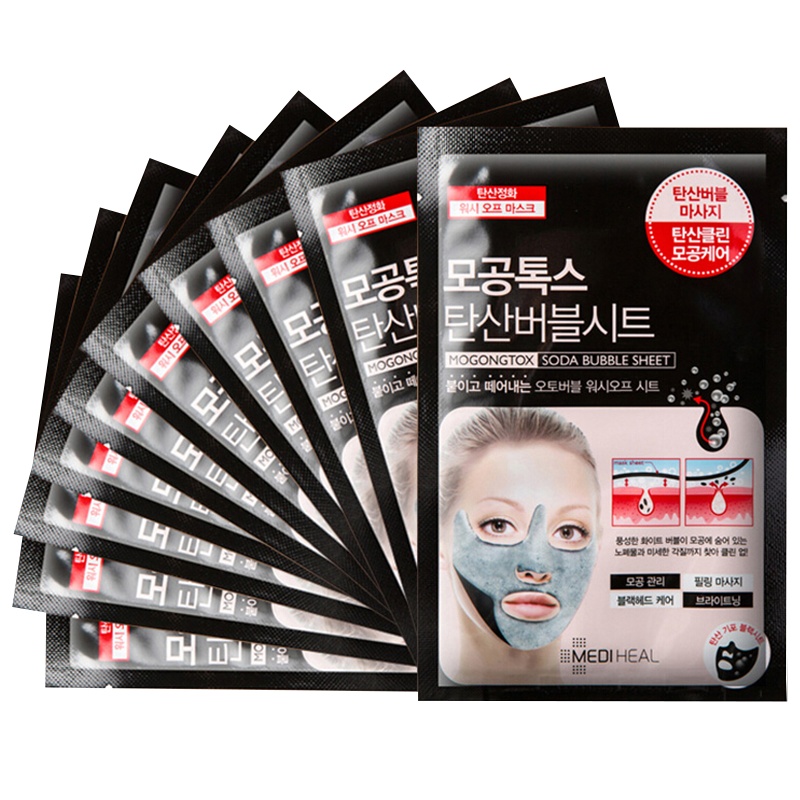 Mediheal 美迪惠尔 碳酸泡泡深层清洁 面膜 10片/盒 清洁毛孔 可莱丝面膜